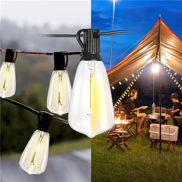 100FT Solar String Lights Outdoor Waterproof Patio Garden Backyard Edison - Picture 4 of 8